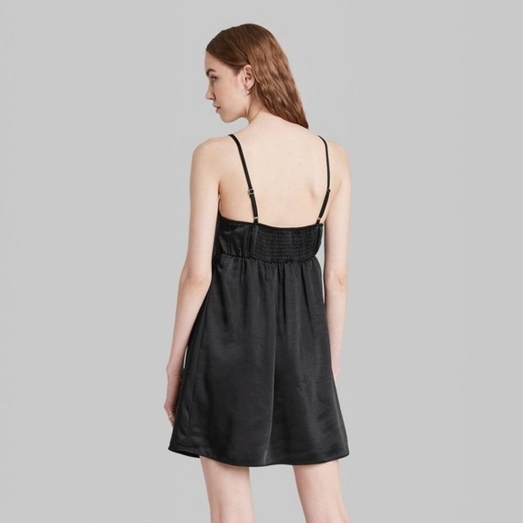 Wild Fable Bra Cup Satin Slip Dress in Black Medium NWT - Picture 2 of 12
